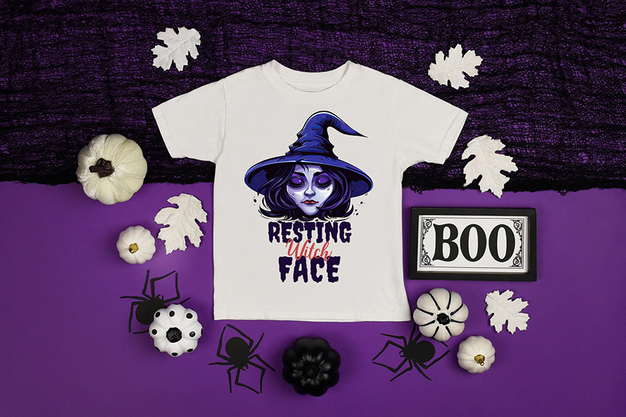 Halloween PNG Sublimation,  Resting Witch Face