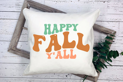 Happy Fall Y'all SVG - Retro Fall SVG