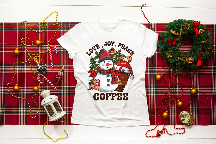 Love Joy Peace & Coffee PNG Sublimation