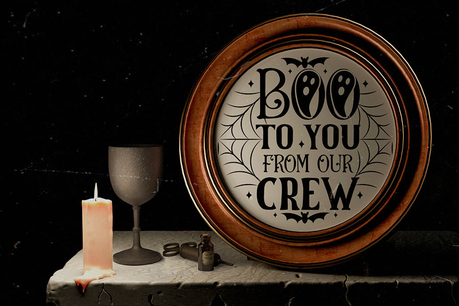 Boo to You from Our Crew | Halloween Round Sign SVG