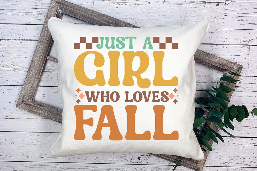 Just a Girl Who Loves Fall Retro SVG