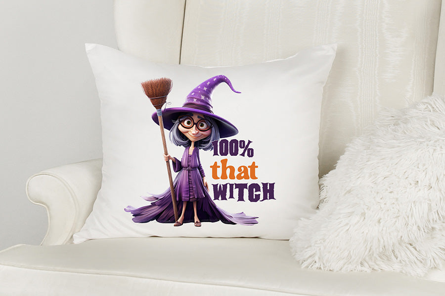 Funny Halloween Quote Sublimation, 100% That Witch