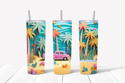 3D Summer Tumbler Wrap Sublimation