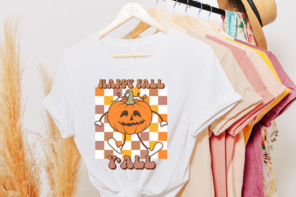 Retro Fall Sublimation Design, Happy Fall Y'all