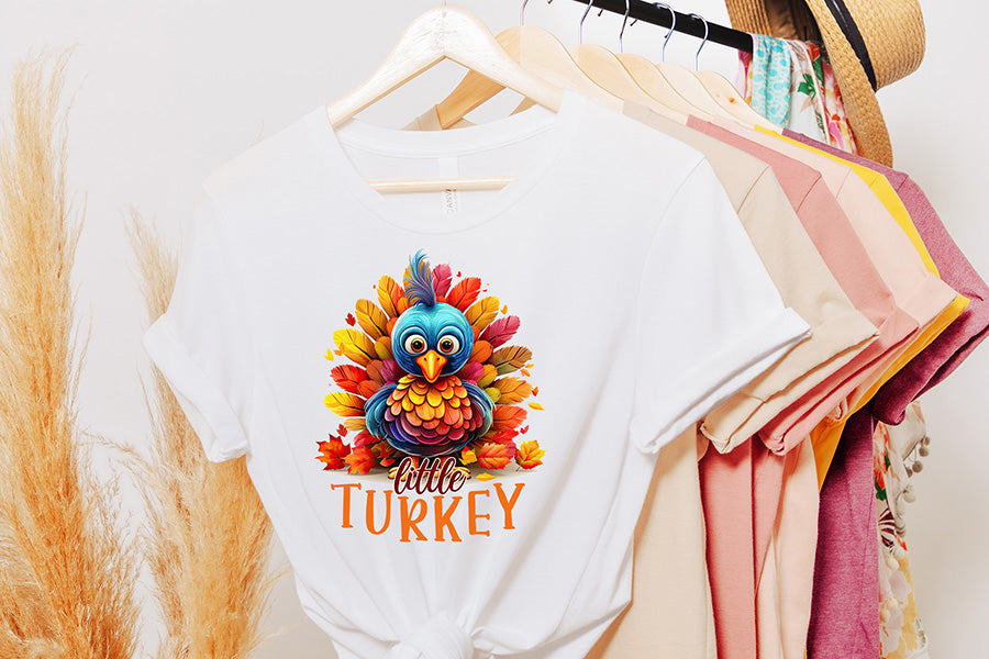 Thanksgiving Sublimation Design, Little Turkey