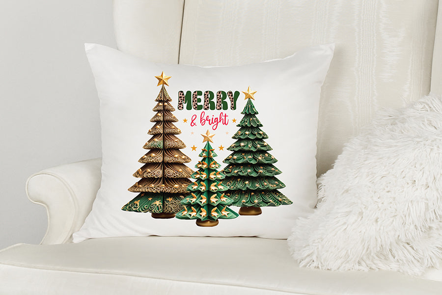 Merry & Bright, Christmas PNG Sublimation