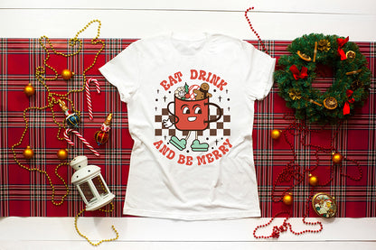 Retro Christmas Eat Drink and Be Merry PNG