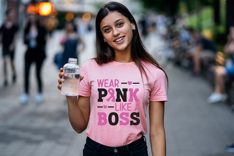 Wear Pink Like a Boss SVG | Breast Cancer SVG
