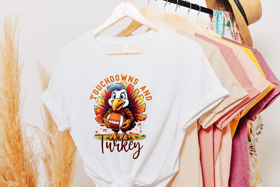 Touchdowns and Turkey - Thanksgiving PNG Sublimation