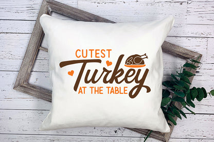 Cutest Turkey at the Table SVG Cut File