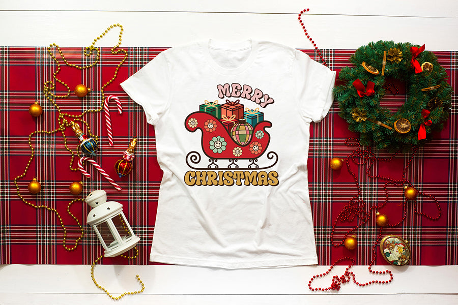 Groovy Merry Christmas Sublimation PNG