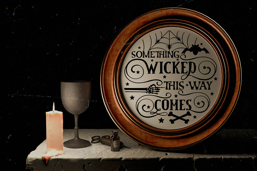 Halloween Round Sign SVG, Something Wicked This Way Comes