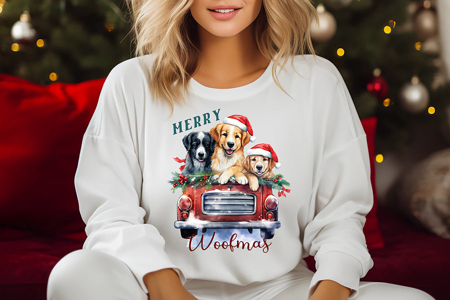 Merry Woofmas, Christmas Dog Saying PNG
