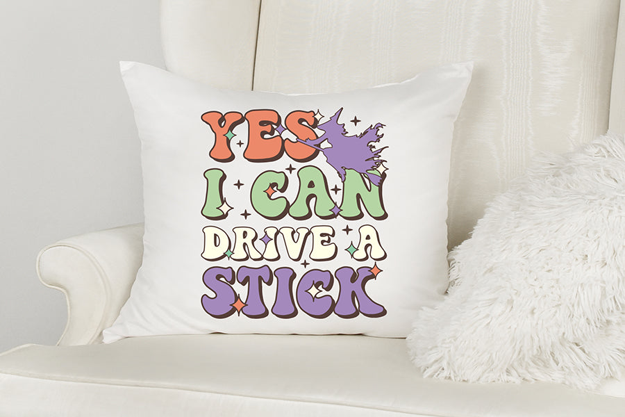 Yes I Can Drive a Stick - Retro Hallowen PNG