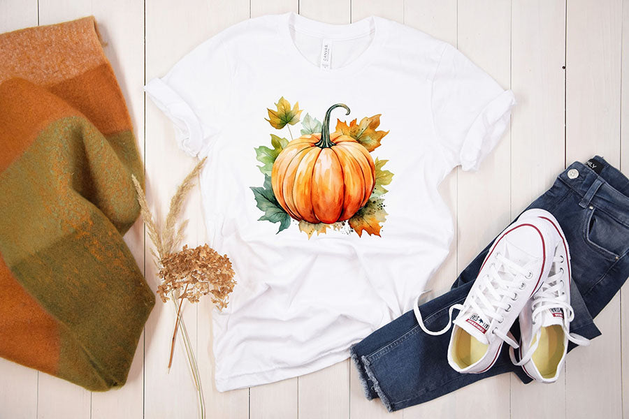 Watercolor Pumpkin Sublimation Clipart Bundle