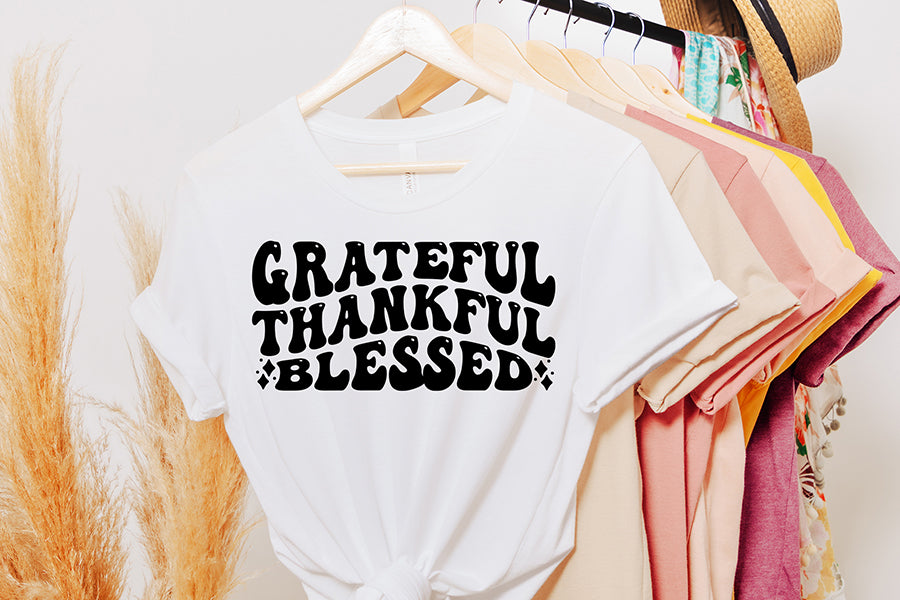 Grateful Thankful Blessed | Retro Thanksgiving SVG