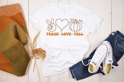 Peace Love Fall SVG, Retro Fall SVG