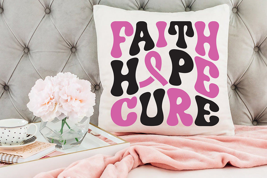 Faith Hope Cure SVG | Breast Cancer Awareness SVG