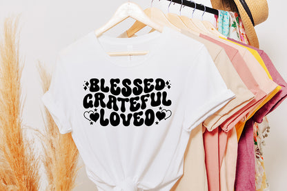 Blessed Grateful Loved, Retro Thanksgiving SVG