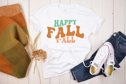 Happy Fall Y'all SVG - Retro Fall SVG