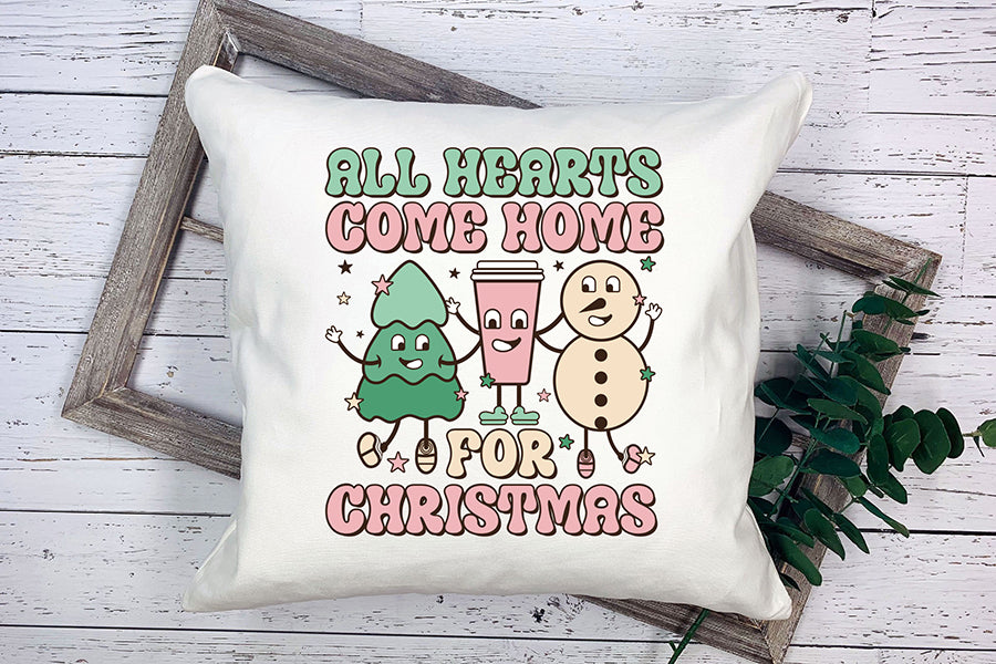 All Hearts Come Home for Christmas Retro PNG