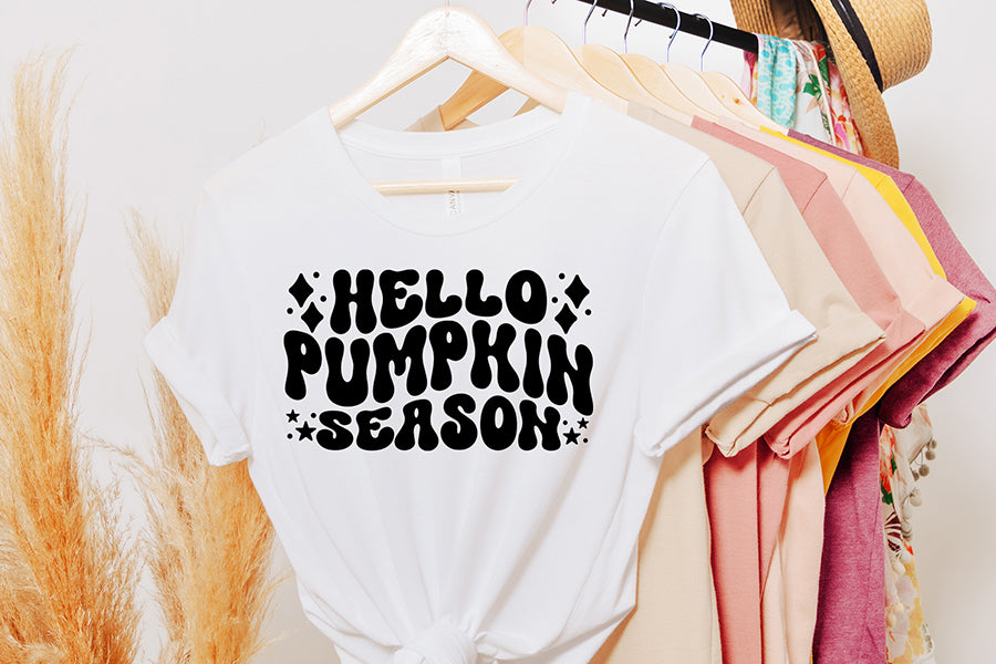 Hello Pumpkin Season - Retro Thanksgiving SVG