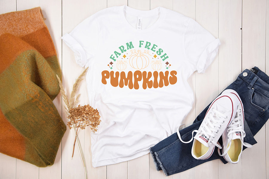 Farm Fresh Pumpkins SVG - Retro Fall SVG