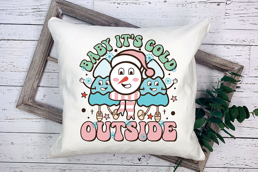 Baby It's Cold Outside, Retro Christmas PNG