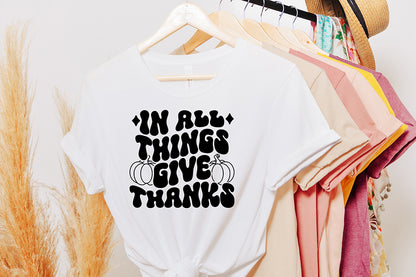 In All Things Give Thanks Retro SVG