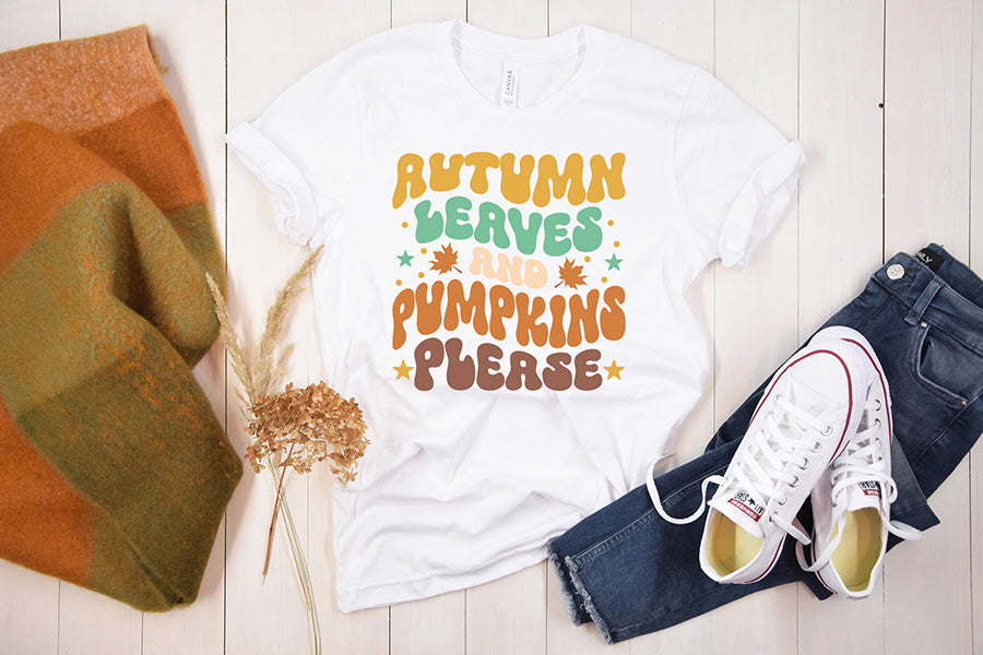 Autumn Leaves and Pumpkins Please SVG