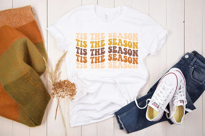 Tis the Season Cut File, Retro Fall SVG