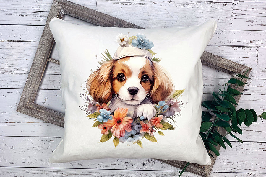 Floral Dog Watercolor Sublimation Bundle