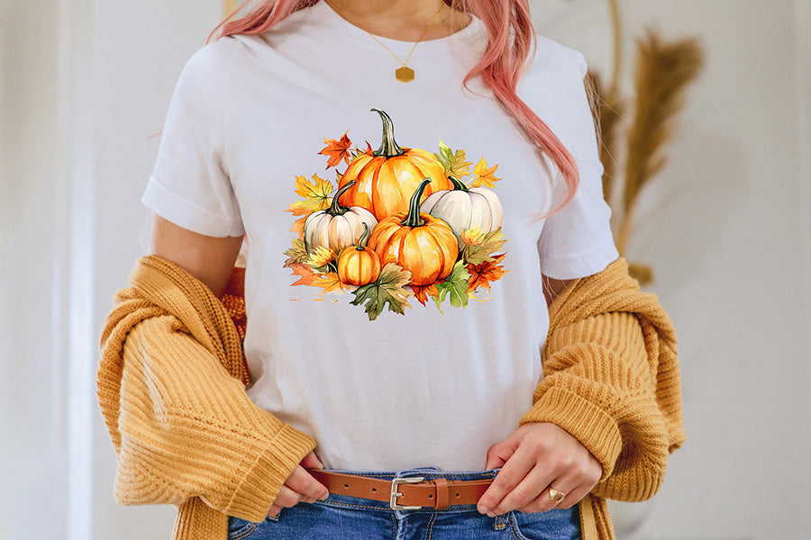 Watercolor Pumpkin Sublimation Clipart Bundle