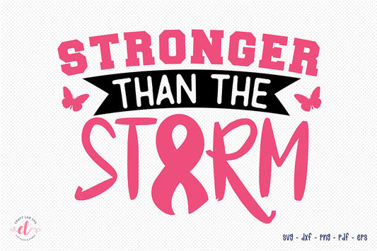 Stronger Than the Storm - Breast Cancer SVG