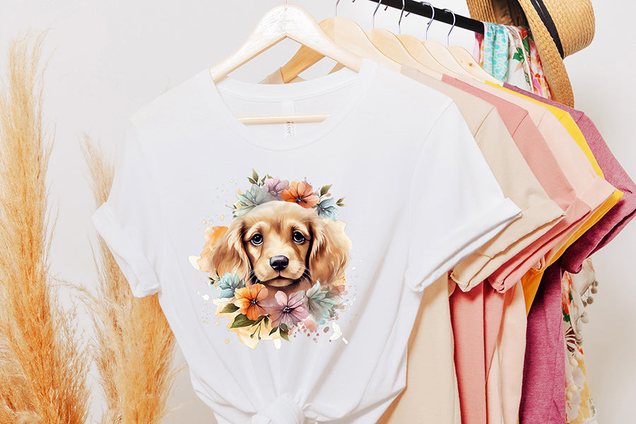 Floral Dog Watercolor Sublimation Bundle