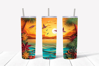 3D Summer Tumbler Wrap Sublimation