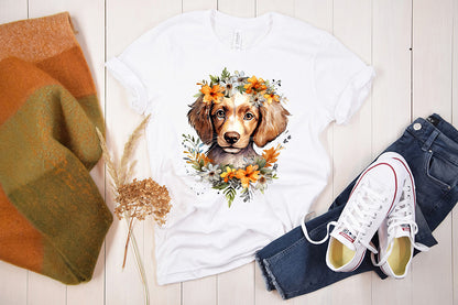 Floral Dog Watercolor Sublimation Bundle