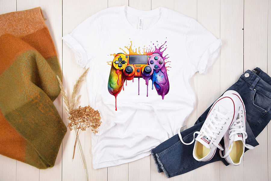 Melting Gaming Controller Watercolor Sublimation