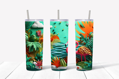 3D Summer Tumbler Wrap Sublimation