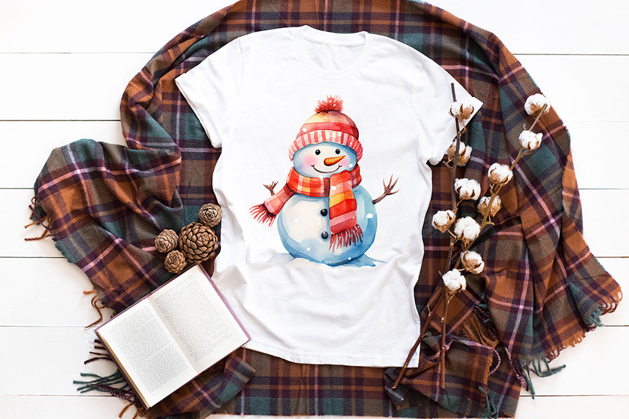 Snowman Watercolor Sublimation Clipart