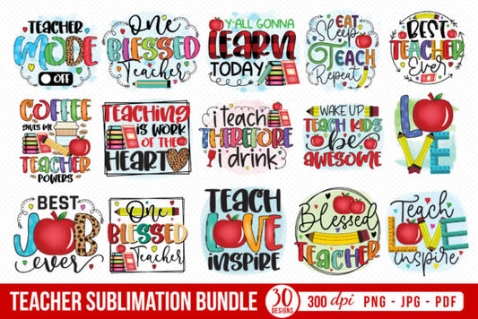 Teacher PNG Sublimation Bundle
