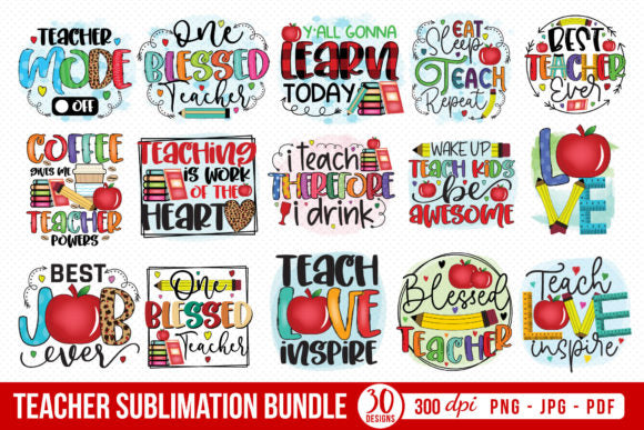 Teacher PNG Sublimation Bundle