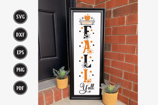 Fall Porch Sign SVG | Happy Fall Y'all SVG