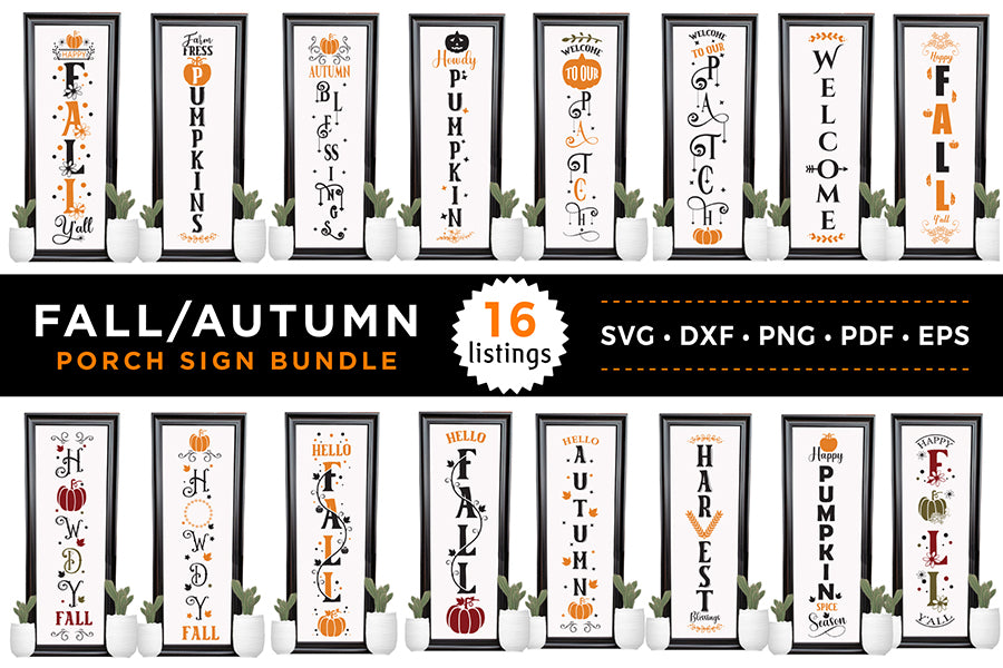 Fall / Autumn Porch Sign SVG Bundle