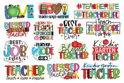 Teacher PNG Sublimation Bundle