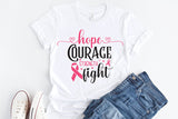 Hope Courage Strength Fight, Breast Cancer SVG