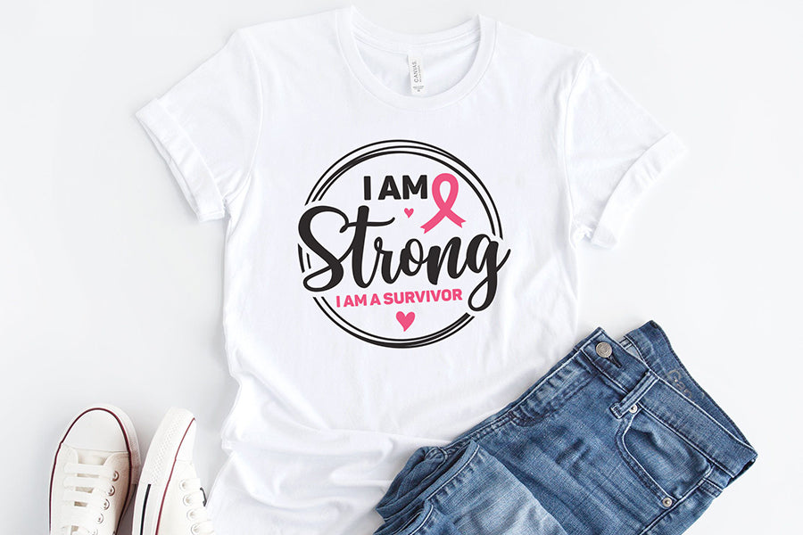 I Am Strong I Am a Survivor, Breast Cancer SVG