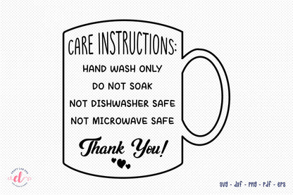 Printable Care Instruction Cards - SVG Bundle