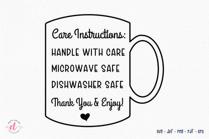 Printable Care Instruction Cards - SVG Bundle