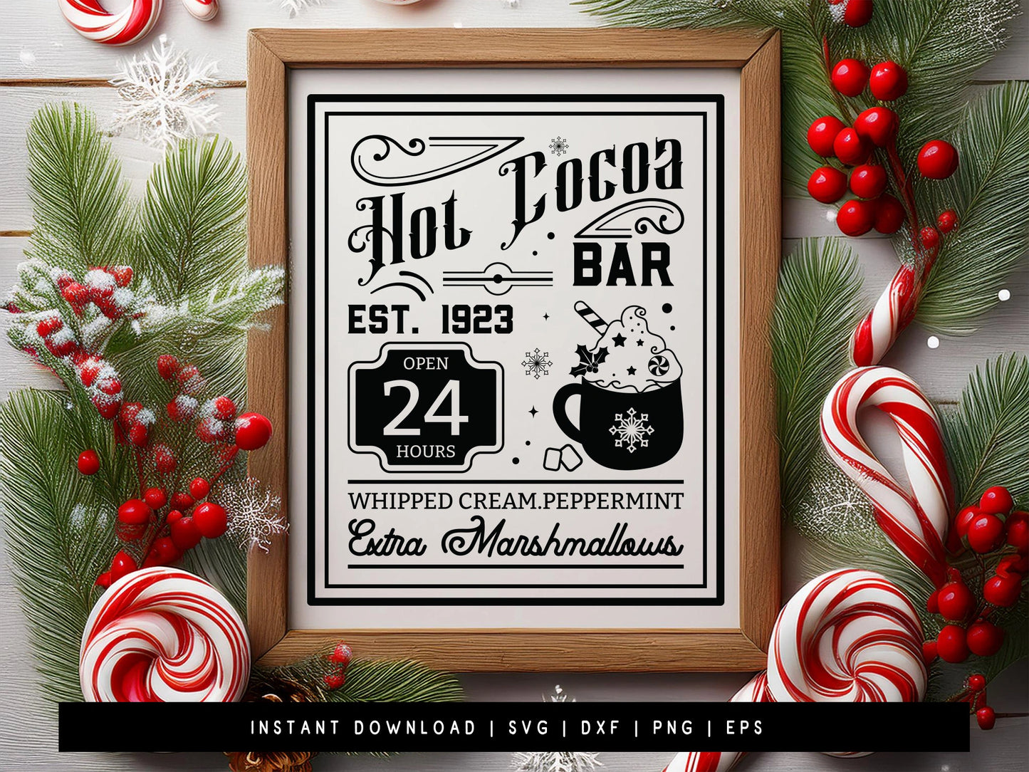 Printable Hot Cocoa Bar Sign SVG File